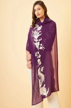 PATINE Purple Gara Embroidered Stole -Inca Sales Store 116pat12 3