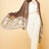 PATINE Mouse Grey Gara Embroidered Stole -Inca Sales Store 116pat13 1