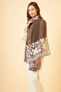 PATINE Mouse Grey Gara Embroidered Stole 10 PATINE Mouse Grey Gara Embroidered Stole -Inca Sales Store 116pat13 4