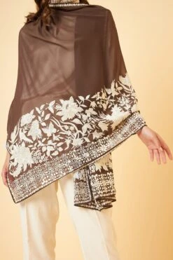 PATINE Mouse Grey Gara Embroidered Stole 11 PATINE Mouse Grey Gara Embroidered Stole -Inca Sales Store 116pat13 5
