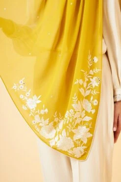 PATINE Mustard Gara Embroidered Stole -Inca Sales Store 116pat14 5