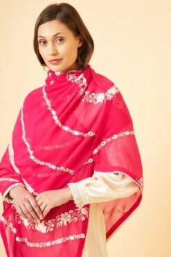 PATINE Pink Gara Embroidered Stole -Inca Sales Store 116pat15 4