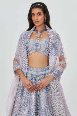 Aisha Rao Periwinkle Mirror Work Lehenga Set -Inca Sales Store 11723ar1 5