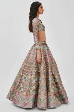 Aisha Rao Light Grey Embellished Lehenga Set -Inca Sales Store 11723ar5 3