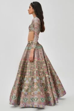 Aisha Rao Light Grey Embellished Lehenga Set -Inca Sales Store 11723ar5 4