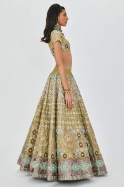 Aisha Rao Green Floral Applique Lehenga Set 11 Aisha Rao Green Floral Applique Lehenga Set -Inca Sales Store 11723ar6 4