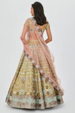 Aisha Rao Green Floral Applique Lehenga Set 13 Aisha Rao Green Floral Applique Lehenga Set -Inca Sales Store 11723ar6 6