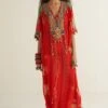 Aseem Kapoor Orange Printed Kaftan Style Jumpsuit Set -Inca Sales Store 117asm45 1
