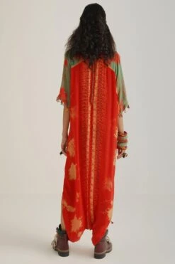 Aseem Kapoor Orange Printed Kaftan Style Jumpsuit Set -Inca Sales Store 117asm45 2
