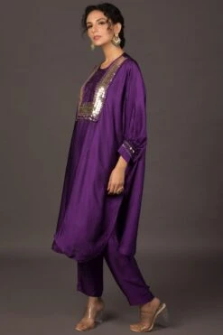 Prahnaaya Purple Hand Embroidered Kurta Set 8 Prahnaaya Purple Hand Embroidered Kurta Set -Inca Sales Store 118prac9 2