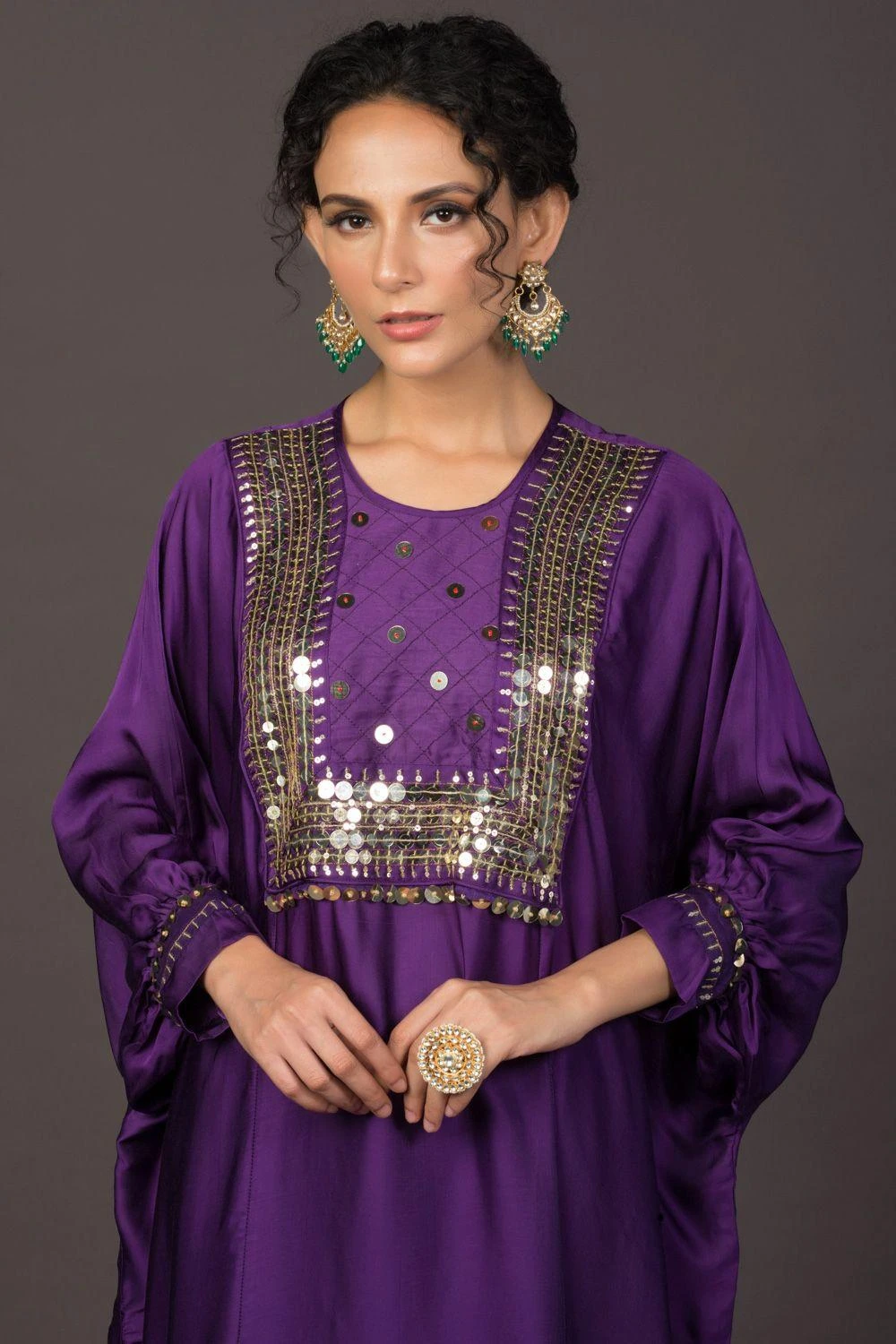 Prahnaaya Purple Hand Embroidered Kurta Set 6 Prahnaaya Purple Hand Embroidered Kurta Set - Image 4