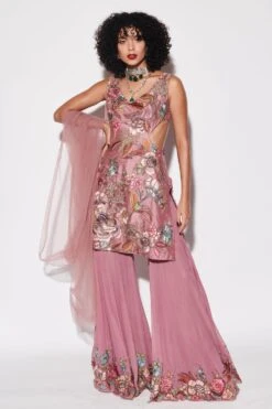 Varun Bahl Lavender Pink Cutout Embroidered Kurta Set