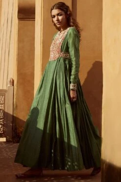 Avacara Green Zardosi Embroidered Anarkali