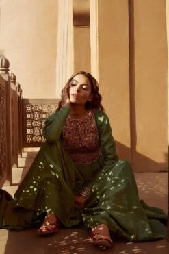 Avacara Green Zardosi Embroidered Anarkali -Inca Sales Store 1210av03 4