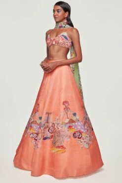Aisha Rao Peach Embellished Lehenga Set -Inca Sales Store 1211ar8 2