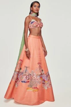 Aisha Rao Peach Embellished Lehenga Set -Inca Sales Store 1211ar8 3