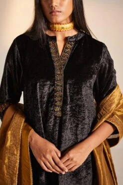 Shorshe Black & Gold Hand Embroidered Sharara Set -Inca Sales Store 1211sh11 3