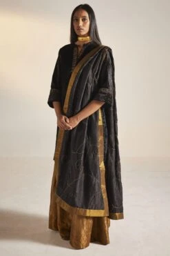 Shorshe Black & Gold Hand Embroidered Sharara Set -Inca Sales Store 1211sh11 4