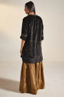 Shorshe Black & Gold Hand Embroidered Sharara Set -Inca Sales Store 1211sh11 5