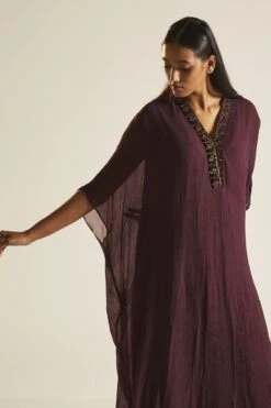 Shorshe Plum Hand Embroidered Kaftan -Inca Sales Store 1211sh2 3