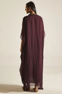 Shorshe Plum Hand Embroidered Kaftan -Inca Sales Store 1211sh2 4