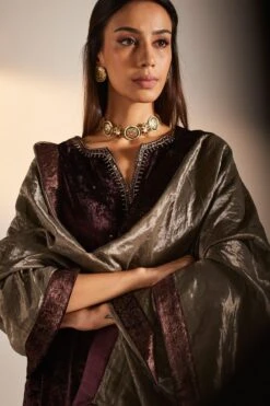 Shorshe Slate Silver Handloom Tissue Dupatta 11 Shorshe Slate Silver Handloom Tissue Dupatta -Inca Sales Store 1211sh39 5