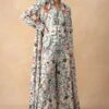Anamika Khanna Ivory Multi-Floral Print Long Coat-Trouser Set 1 Anamika Khanna Ivory Multi-Floral Print Long Coat-Trouser Set -Inca Sales Store 121223ak15 1