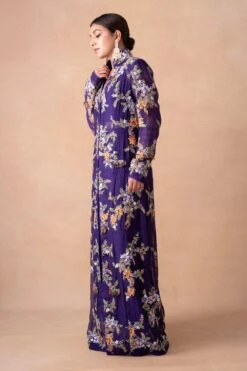 Anamika Khanna Purple Floral & Sequin Embellished Jacket Set -Inca Sales Store 12124ak7 3