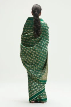 Kshitij Jalori Malabar Emerald Green Silk Brocade Sari -Inca Sales Store 1212ks24 4