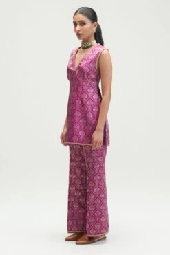 Kshitij Jalori Amethyst Silk Brocade Kurta Set -Inca Sales Store 1212ks37 2