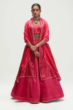 Kshitij Jalori Ruby Embellished Lehenga Set