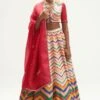 Kshitij Jalori Amer Striped & Embroidered Lehenga Set