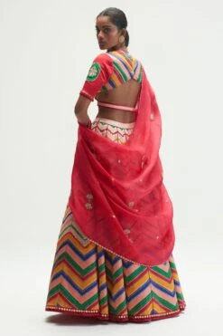 Kshitij Jalori Amer Striped & Embroidered Lehenga Set -Inca Sales Store 1212ks61 5