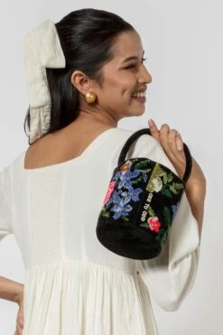 Ode To Odd Black Beaded Bucket Bag -Inca Sales Store 123odd10 4