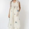 Ode To Odd White Silk Organza Embroidered Trench Coat -Inca Sales Store 123odd16 1