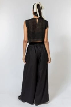 Ode To Odd Black Checkered Silk Organza Bib -Inca Sales Store 123odd23 4