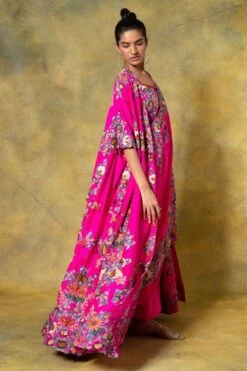 Anamika Khanna Pink Floral Embellished Cape Set -Inca Sales Store 12423ak1 3