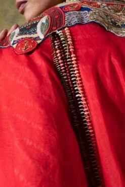 Anamika Khanna Red Thread Embellished Kurta & Cape Set -Inca Sales Store 12423ak10 5