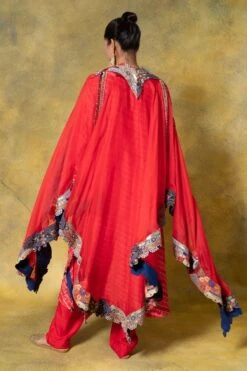 Anamika Khanna Red Thread Embellished Kurta & Cape Set -Inca Sales Store 12423ak10 6