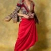 Anamika Khanna Red Thread Embellished Jacket & Draped Skirt Set -Inca Sales Store 12423ak7 1