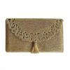 KOKOMMO Golden Beaded Cutwork Pochette Clutch