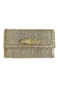 KOKOMMO Golden Embellished Clutch
