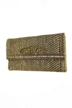 KOKOMMO Antique Gold Embellished Clutch -Inca Sales Store 124kkmm13 2