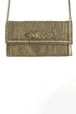KOKOMMO Antique Gold Embellished Clutch -Inca Sales Store 124kkmm13 3