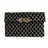 KOKOMMO Black Velvet Embroidered Clutch