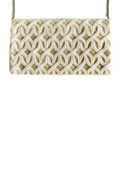 KOKOMMO Ivory Geometric Embellished Clutch -Inca Sales Store 124kkmm6 2