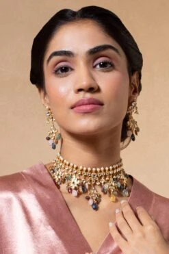 Turquoise Jewels Kundan Necklace Set