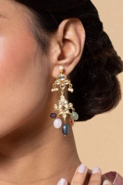 Turquoise Jewels Kundan Necklace Set -Inca Sales Store 12523tou4 3