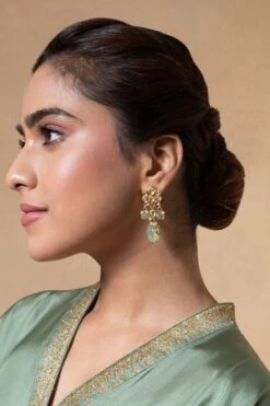 Turquoise Jewels Gold & Green Kundan Necklace Set -Inca Sales Store 12523tou8 3