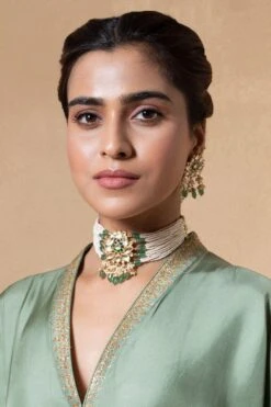 Turquoise Jewels Green Kundan Choker Set